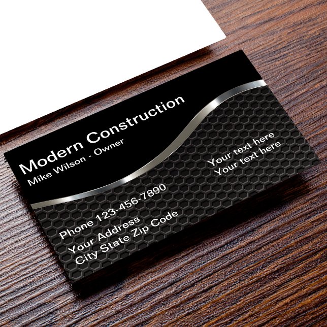 Tarjeta De Visita Construcción de Guay Metallic Look (Subido por el creador)
