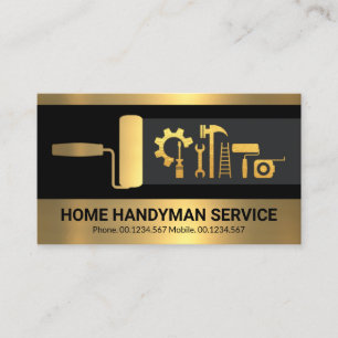 Tarjeta De Visita Construcción de herramientas de mano de oro creati