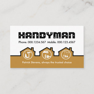 Tarjeta De Visita Construcción de Hogar Casa Marrón Capas