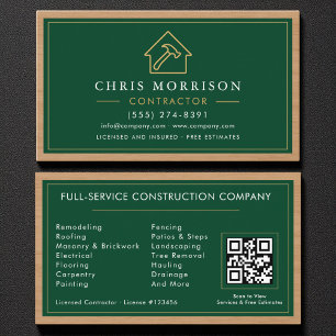 Tarjeta De Visita Construcción de la construcción Código QR de Mader