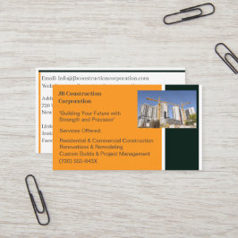 Tarjeta De Visita Construcción de la grúa de construcción del contra