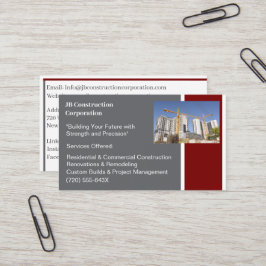 Tarjeta De Visita Construcción de la grúa de construcción del contra