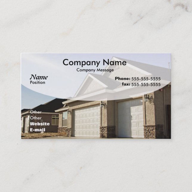 Tarjeta De Visita Construcción de la nueva casa (Anverso)