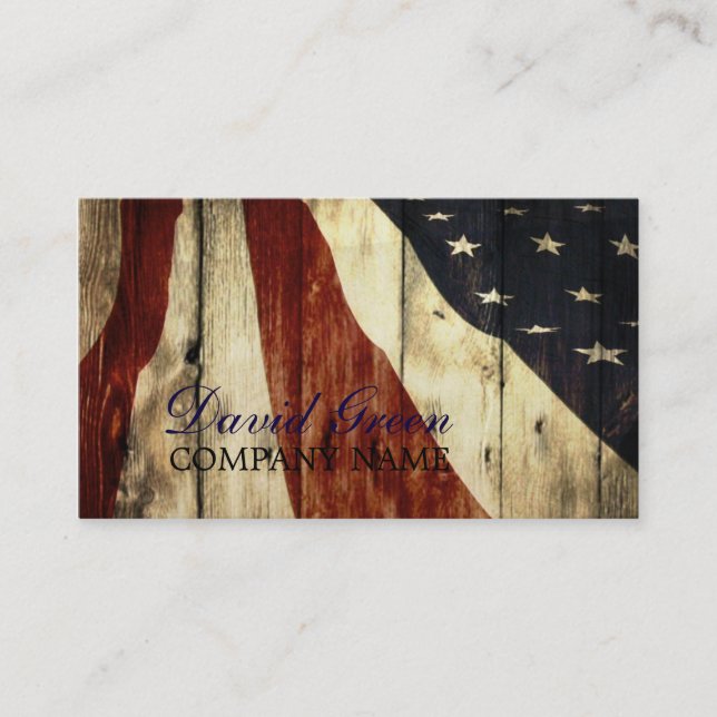 Tarjeta De Visita Construcción de madera americana patriótica (Anverso)