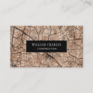 Tarjeta De Visita Construcción de madera de grano de grano de grano