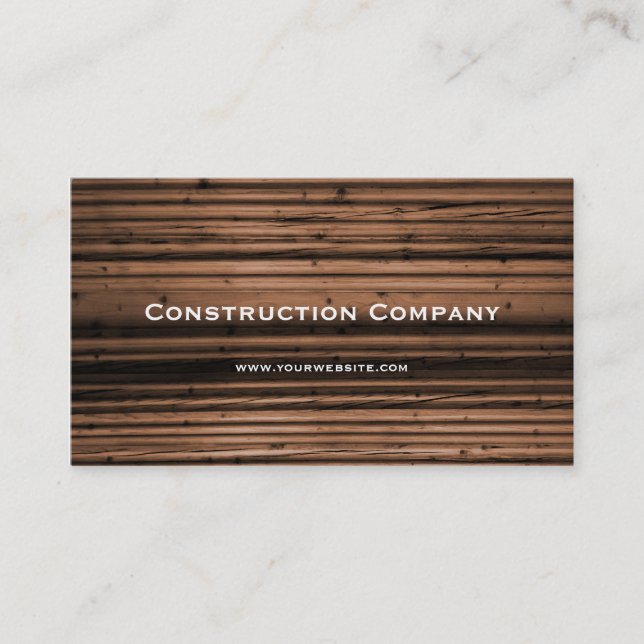 Tarjeta De Visita Construcción de madera de la textura (Anverso)