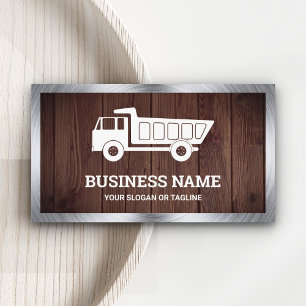 Tarjeta De Visita Construcción de Madera Rústica Volquete Camión de