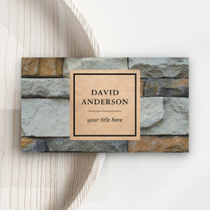 Tarjeta De Visita Construcción de Mampostería Kraft Muro de Piedra T