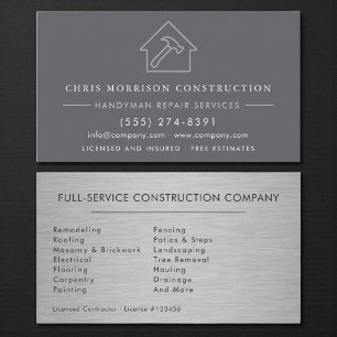 Tarjeta De Visita Construcción de Mano de Obra Industrial de Acero M