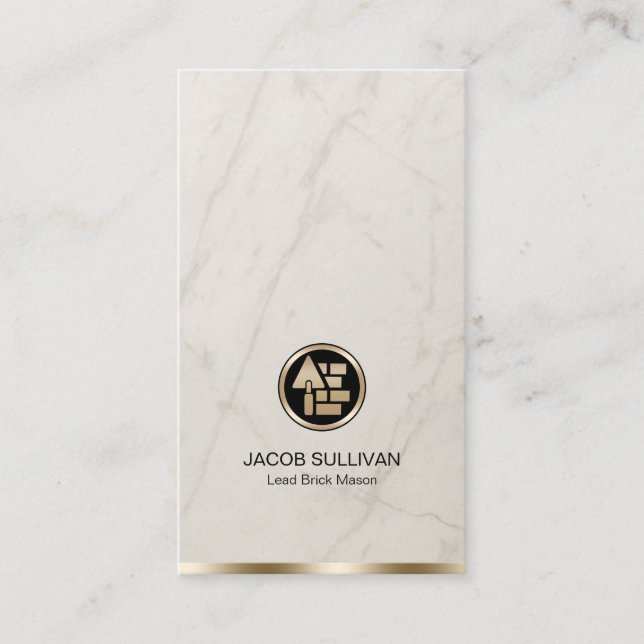 Tarjeta De Visita Construcción de masonería de piedra de ladrillo (Anverso)