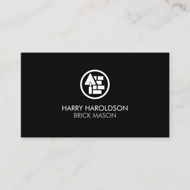 Tarjeta De Visita Construcción de masonería de piedra de ladrillo (Anverso)