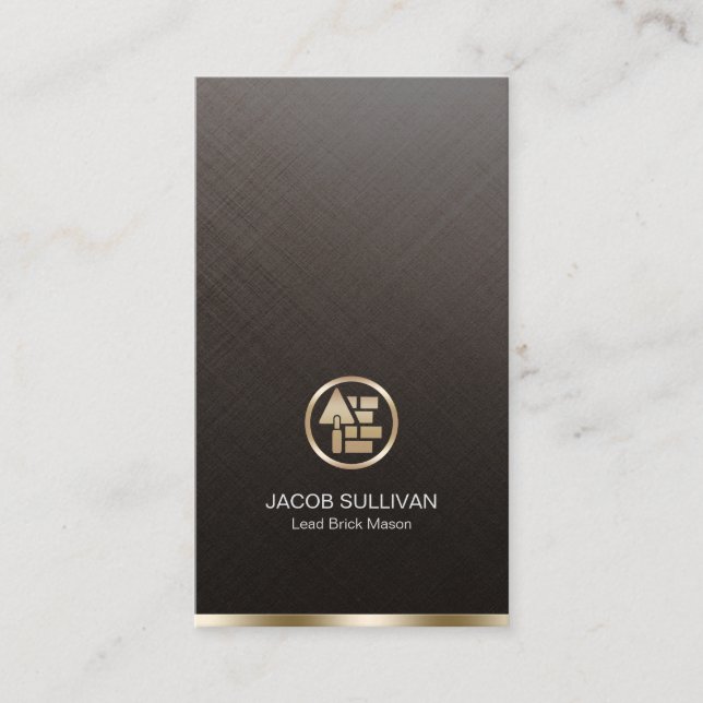 Tarjeta De Visita Construcción de masonería de piedra de ladrillo (Anverso)