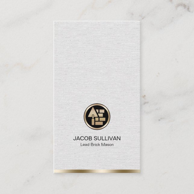 Tarjeta De Visita Construcción de masonería de piedra de ladrillo (Anverso)
