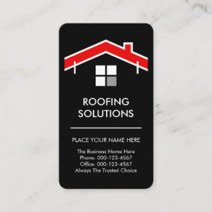 Tarjeta De Visita Construcción de Motivo de Techo de Casa Rojo