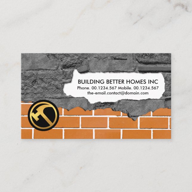 Tarjeta De Visita Construcción de obras de aspersión de mampostería (Anverso)
