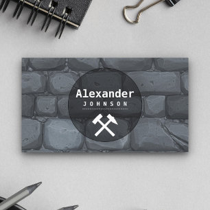 Tarjeta De Visita Construcción de pared de piedra de obra de albañil