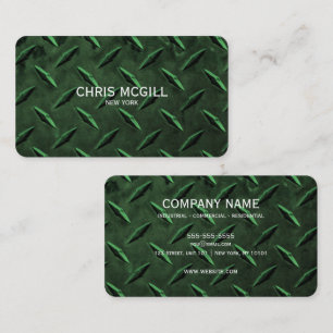 Tarjeta De Visita Construcción de Personalizado de textura verde Met