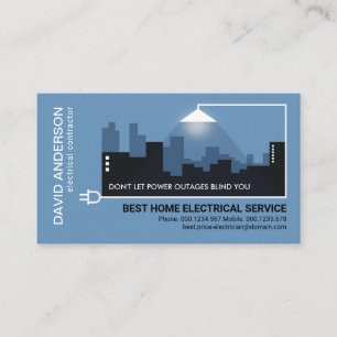 Tarjeta De Visita Construcción de Silhouette Hogar Electricista de 