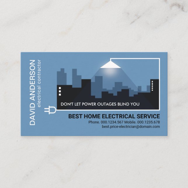 Tarjeta De Visita Construcción de Silhouette Hogar Electricista de c (Anverso)