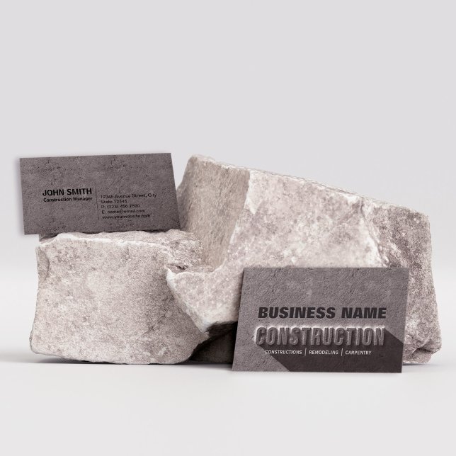 Tarjeta De Visita Construcción de Texto de Roca de Hormigón Rústico  (Subido por el creador)
