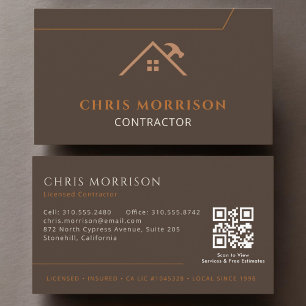 Tarjeta De Visita Construcción de un contratista de código QR de Bro