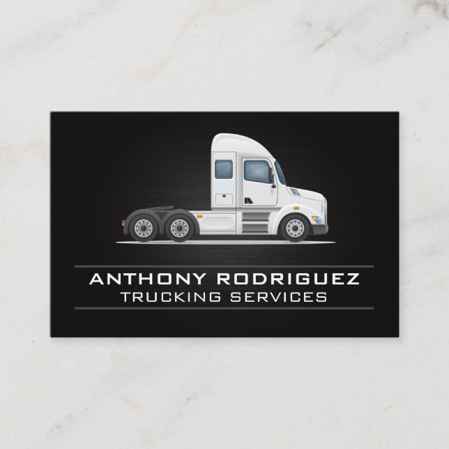 Tarjeta De Visita Construcción de vehículos Semi Truck (Anverso)