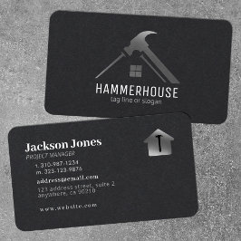 Tarjeta De Visita Construcción de viviendas de personalizado negro +