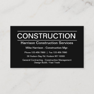 Tarjeta De Visita Construcción Deisgn moderno