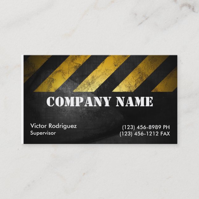 Tarjeta De Visita Construcción del Grunge (Anverso)