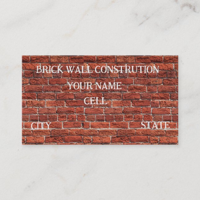 Tarjeta De Visita Construcción del muro de ladrillo (Anverso)