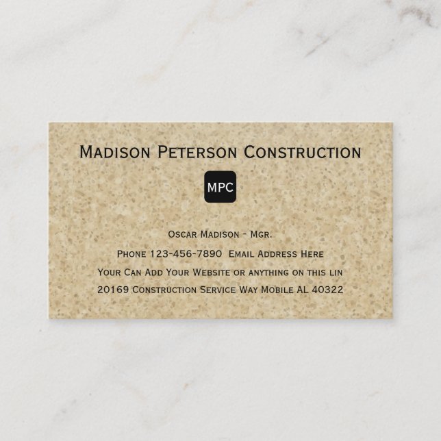 Tarjeta De Visita Construcción diseñada moderna Businesscards (Anverso)