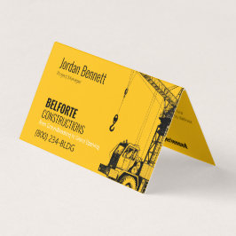 Tarjeta De Visita Construcción Empresa Diseño de marca negrita plega