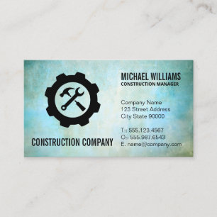 Tarjeta De Visita Construcción   Equipo   Martillo   Llave inglesa