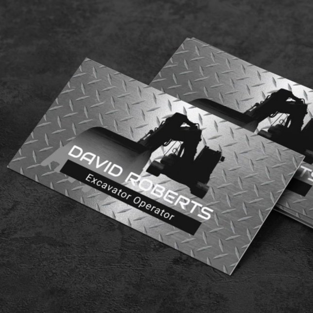 Tarjeta De Visita Construcción Excavator Operador de planta Metaliza (Subido por el creador)