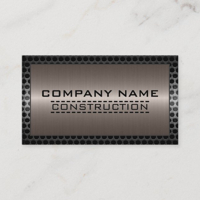 Tarjeta De Visita Construcción fronteriza metalizado Elegante aparie (Anverso)