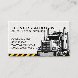 Tarjeta De Visita Construcción   Ilustración de camión semirremolque