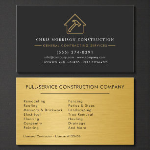 Tarjeta De Visita Construcción Industrial de Lujo en Oro