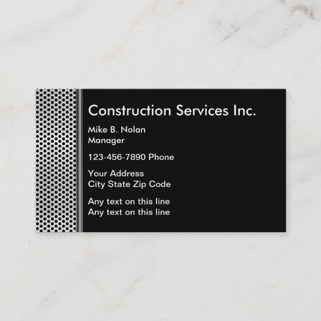 Tarjeta De Visita Construcción metálica (Anverso)