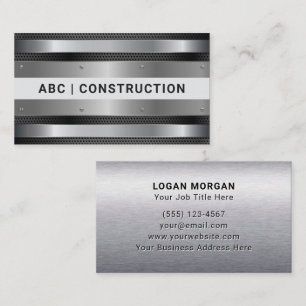 Tarjeta De Visita Construcción Metálica Profesional Personalizada