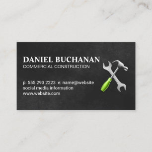 Tarjeta De Visita Construcción   Metálico   Constructor   Contratist