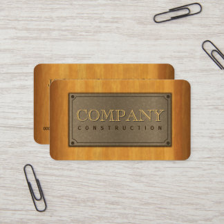 Tarjeta De Visita Construcción Metalizado de madera Guay Faux