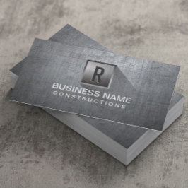 Tarjeta De Visita Construcción Metalizado Monograma profesional mode