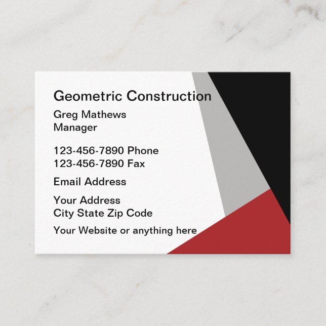 Tarjeta De Visita Construcción moderna (Anverso)
