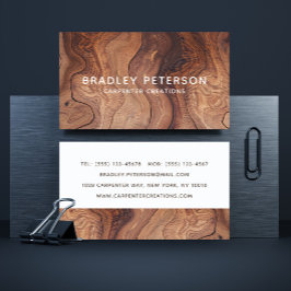 Tarjeta De Visita Construcción moderna de carpintería de madera