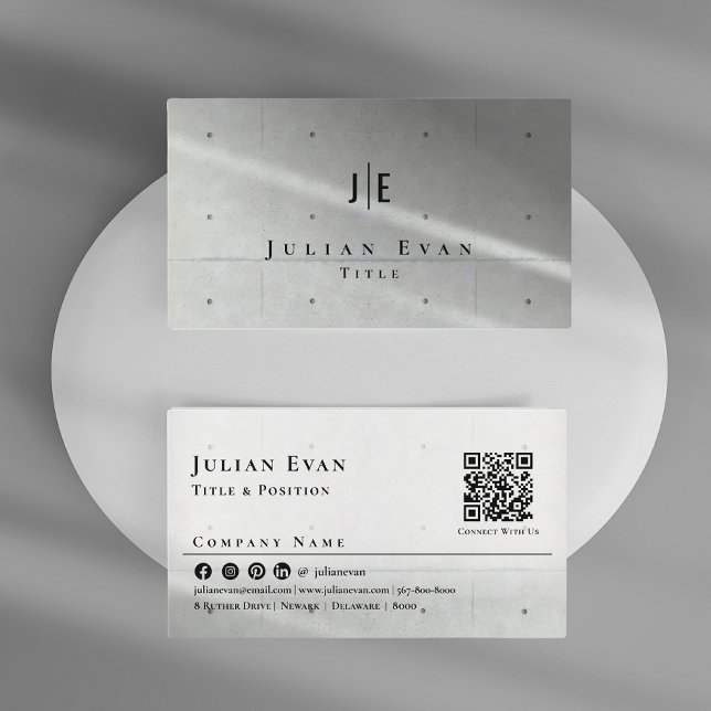Tarjeta De Visita Construcción moderna de hormigón gris suave Minima (Modern Minimalist Soft Gray Concrete Pattern Business Card)
