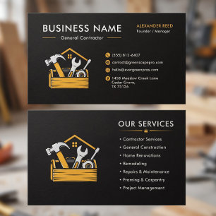 Tarjeta De Visita Construcción Moderna Herramientas Personalizadas N
