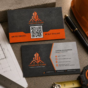 Tarjeta De Visita Construcción moderna profesional oro negro