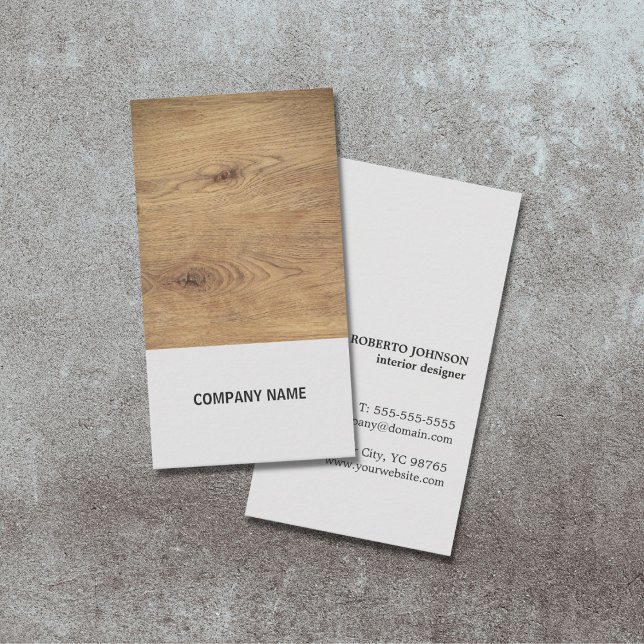 Tarjeta De Visita Construcción moderna y elegante de Gris de madera (Subido por el creador)