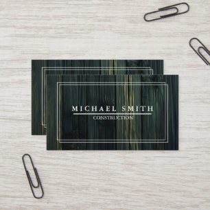 Tarjeta De Visita Construcción Moderna y Textura de Madera Minimalis
