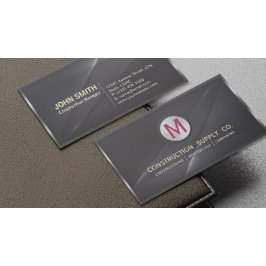 Tarjeta De Visita Construcción Monograma de Metal con Marco de Metal